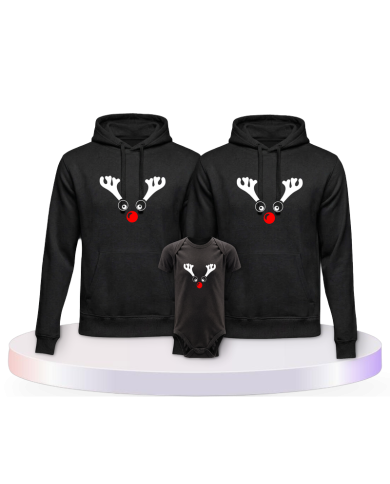 Weihnachts mit Rentier und Couple Hoodies kaufen | Paarpulli
