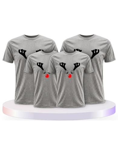 Rentier Weihnachts Familienset T-Shirts | Paarpulli