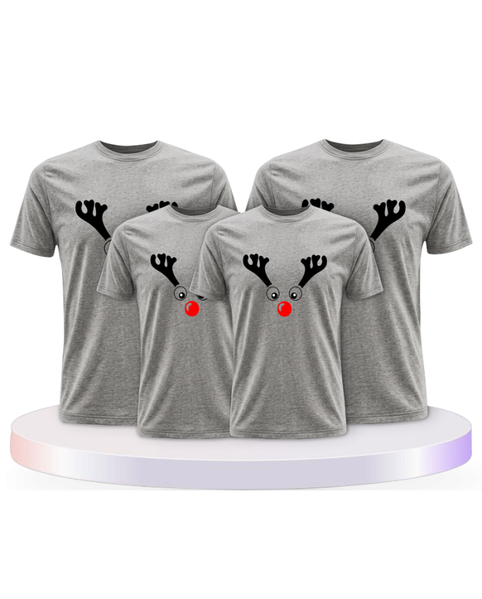 Rentier Weihnachts Familienset T-Shirts | Paarpulli