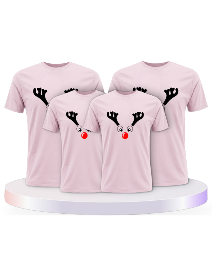 Rentier Weihnachts Familienset T-Shirts | Paarpulli