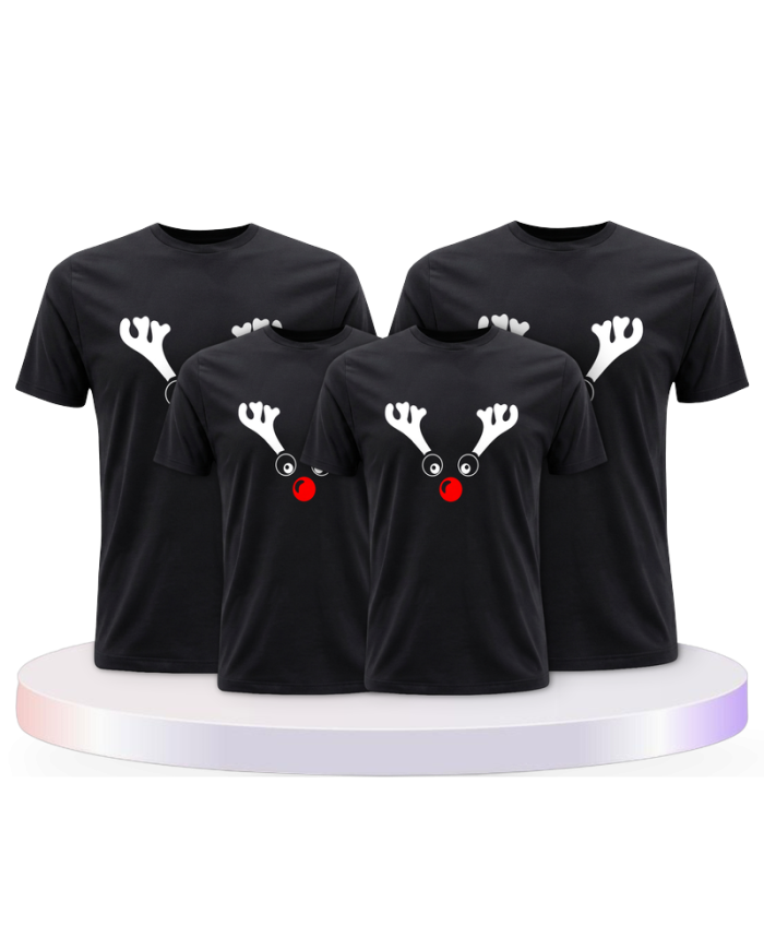 Rentier Weihnachts Familienset T-Shirts | Paarpulli