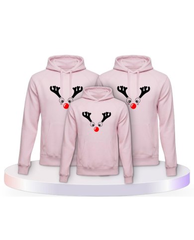 Rentier Weihnachts Set Familienlook Familienset Hoodies | Paarpulli