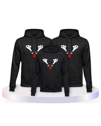 Rentier Weihnachts Set Familienlook Familienset Hoodies | Paarpulli