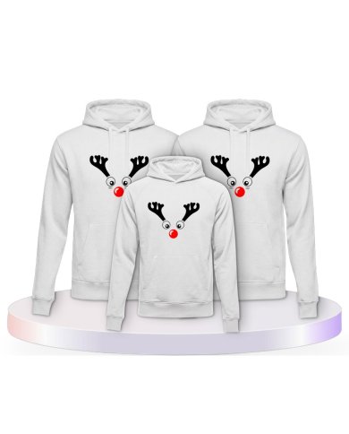 Rentier Weihnachts Set Familienlook Familienset Hoodies | Paarpulli