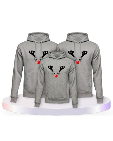 Rentier Weihnachts Set Familienlook Familienset Hoodies | Paarpulli