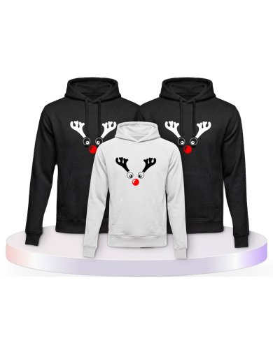 Rentier Weihnachts Set Familienlook Familienset Hoodies | Paarpulli