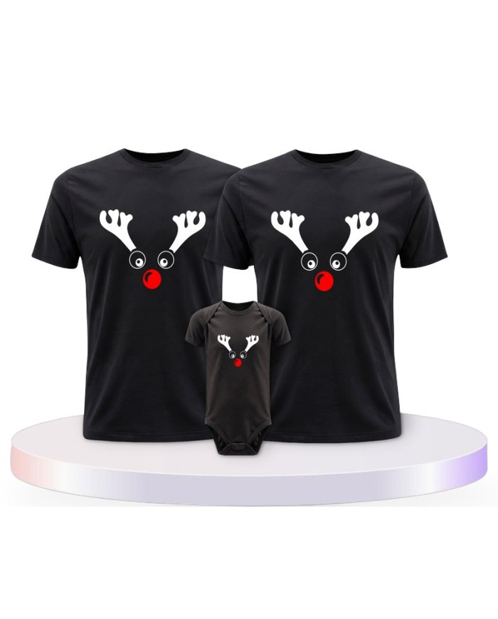 Rentier Weihnachts Set Familienlook Familien T-Shirts | Paarpulli