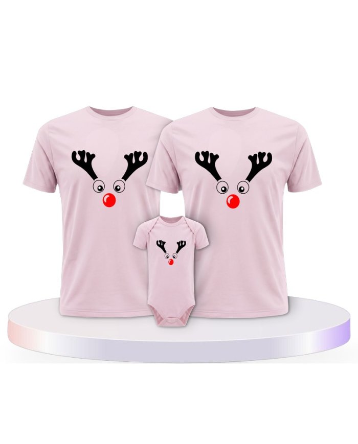 Rentier Weihnachts Set Familienlook Familien T-Shirts | Paarpulli