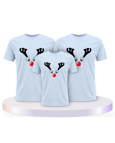 Rentier Weihnachts Set Familienlook Familienset T-Shirts | Paarpulli