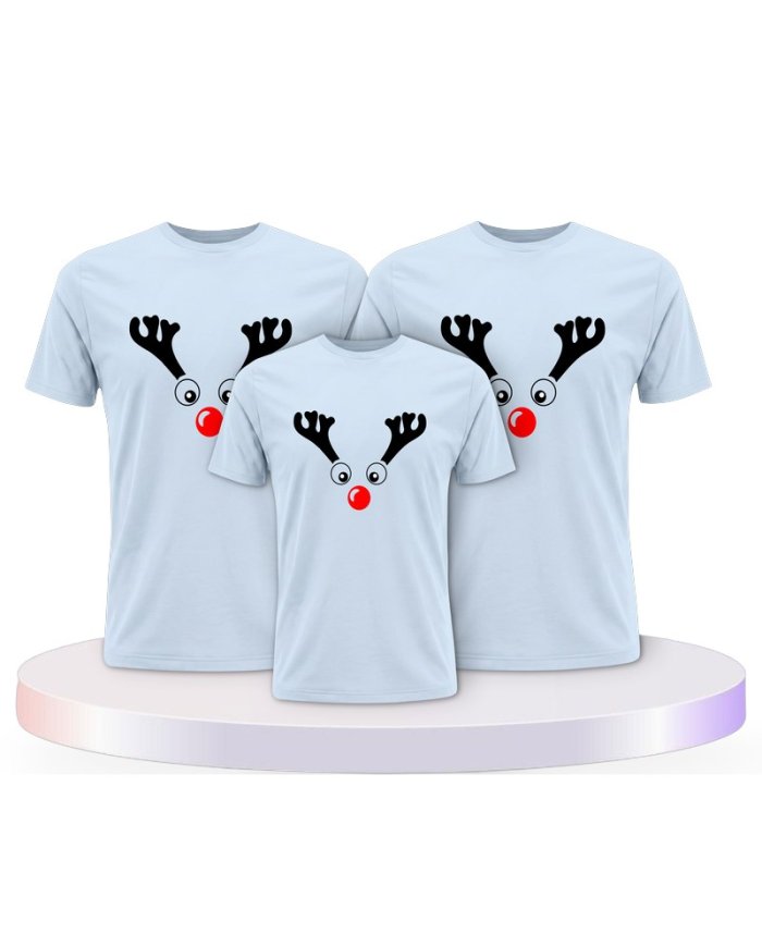 Rentier Weihnachts Set Familienlook Familienset T-Shirts | Paarpulli
