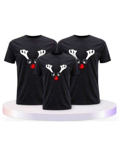 Rentier Weihnachts Set Familienlook Familienset T-Shirts | Paarpulli