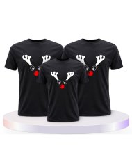 Rentier Weihnachts Set Familienlook Familienset T-Shirts | Paarpulli