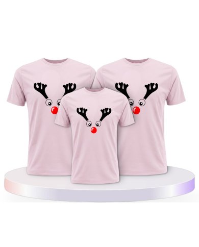 Rentier Weihnachts Set Familienlook Familienset T-Shirts | Paarpulli
