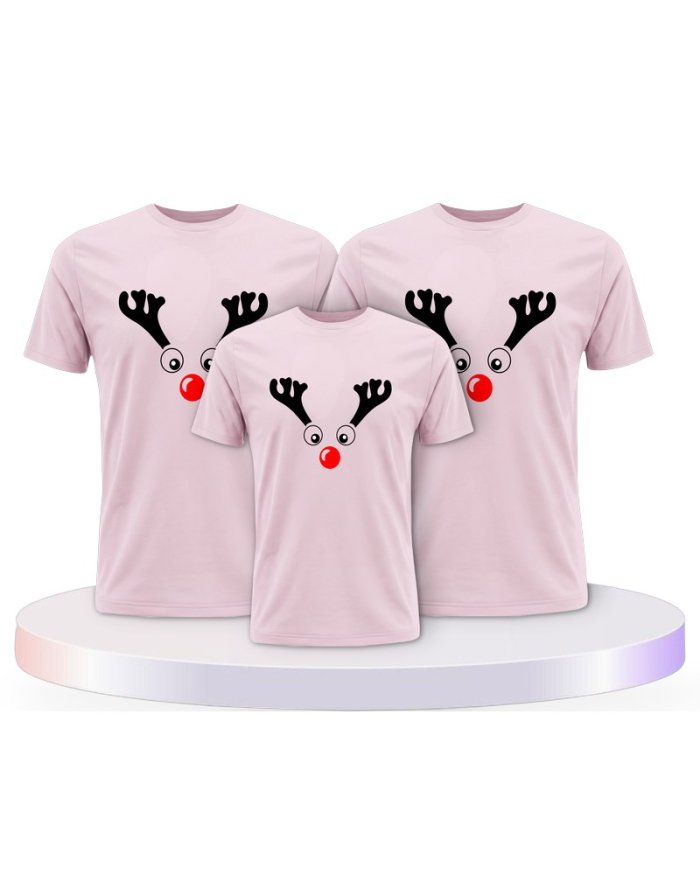 Rentier Weihnachts Set Familienlook Familienset T-Shirts | Paarpulli