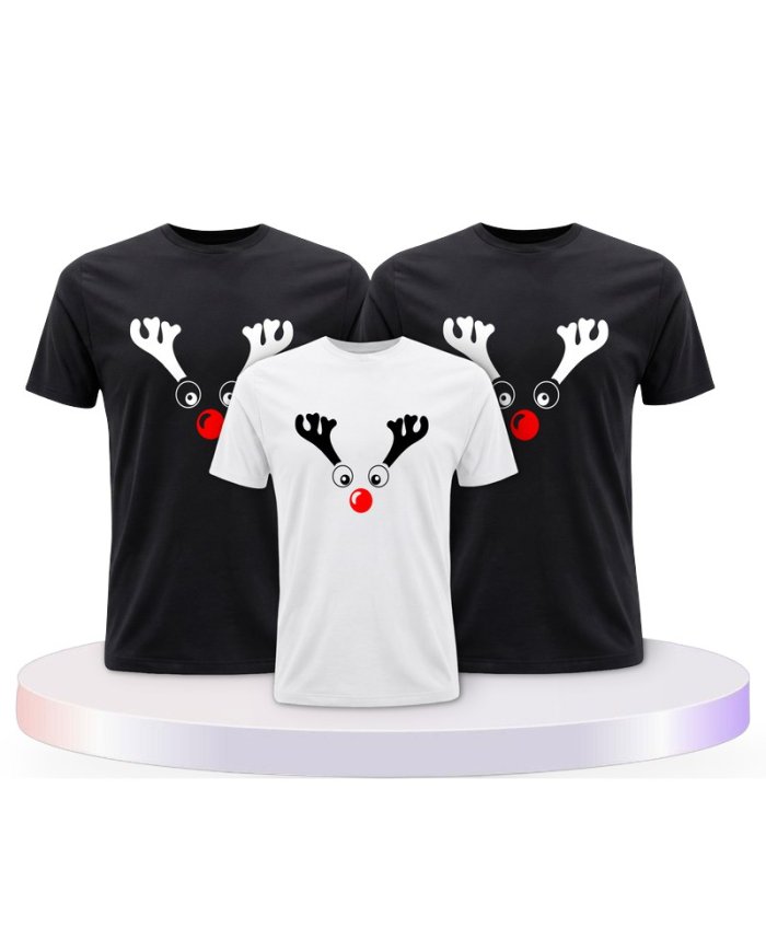 Rentier Weihnachts Set Familienlook Familienset T-Shirts | Paarpulli