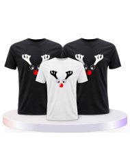 Rentier Weihnachts Set Familienlook Familienset T-Shirts | Paarpulli