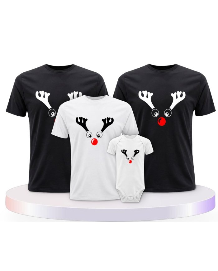 Rentier Weihnachts Set Familienlook Familien T-Shirts | Paarpulli