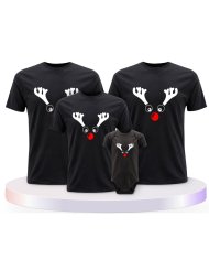 Rentier Weihnachts Set Familienlook Familien T-Shirts | Paarpulli