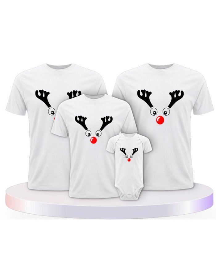 Rentier Weihnachts Set Familienlook Familien T-Shirts | Paarpulli