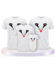 Rentier Weihnachts Set Familienlook Familien T-Shirts | Paarpulli