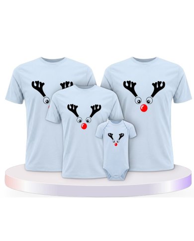 Rentier Weihnachts Set Familienlook Familien T-Shirts | Paarpulli