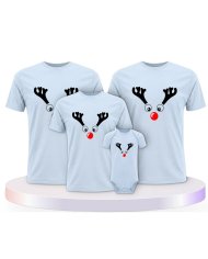 Rentier Weihnachts Set Familienlook Familien T-Shirts | Paarpulli
