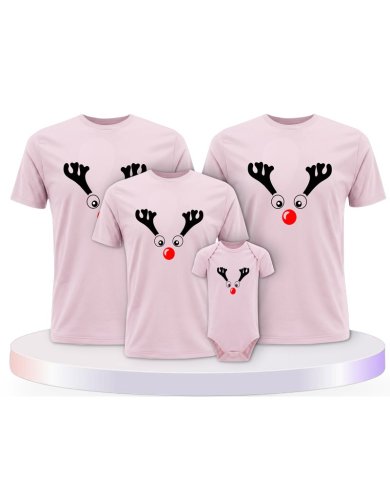 Rentier Weihnachts Set Familienlook Familien T-Shirts | Paarpulli