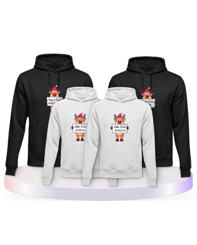 Rentier Familie Weihnachtshoodies Familienset Hoodies | Paarpulli