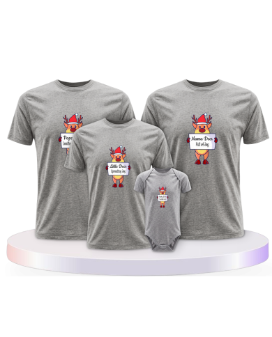 Rentier Familie Weihnachtsshirts + Familien T-Shirts | Paarpulli