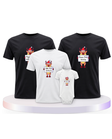 Rentier Familie Weihnachtsshirts + Familien T-Shirts | Paarpulli