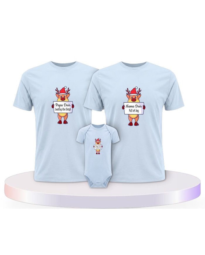 Rentier Familie Familienset T-Shirts mit Babybody | Paarpulli