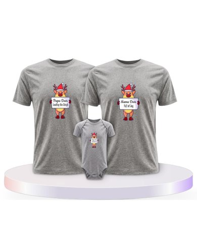 Rentier Familie Familienset T-Shirts mit Babybody | Paarpulli
