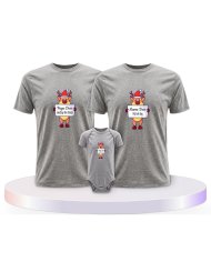 Rentier Familie Familienset T-Shirts mit Babybody | Paarpulli