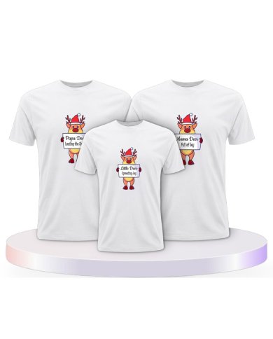 Rentier Familie Familienset T-Shirts | Paarpulli