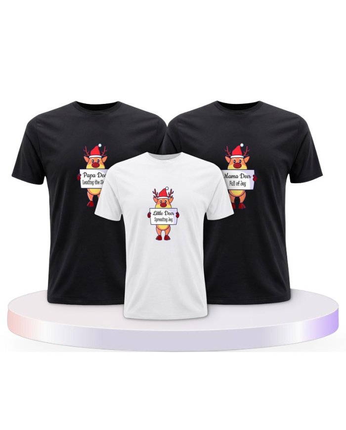 Rentier Familie Familienset T-Shirts | Paarpulli