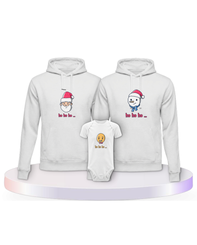 Familienlook Hoodies mit Ho Ho... Weihnachtshoodies + | Paarpulli