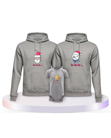Familienlook Hoodies mit Ho Ho... Weihnachtshoodies + | Paarpulli