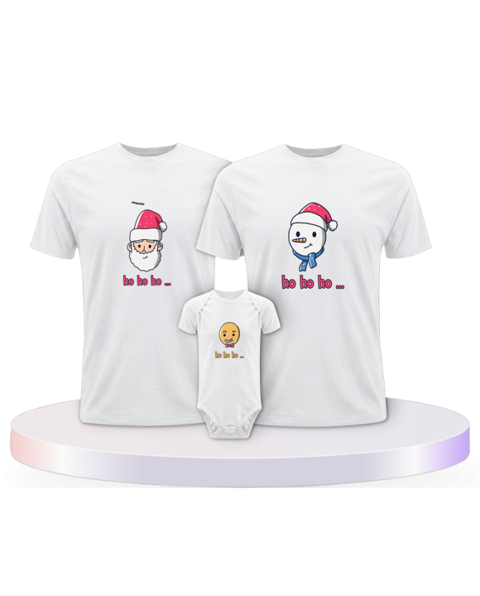 Familienlook T-Shirts mit Ho Ho... Weihnachtsshirts + | Paarpulli