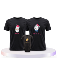 Familienlook T-Shirts mit Ho Ho... Weihnachtsshirts + | Paarpulli