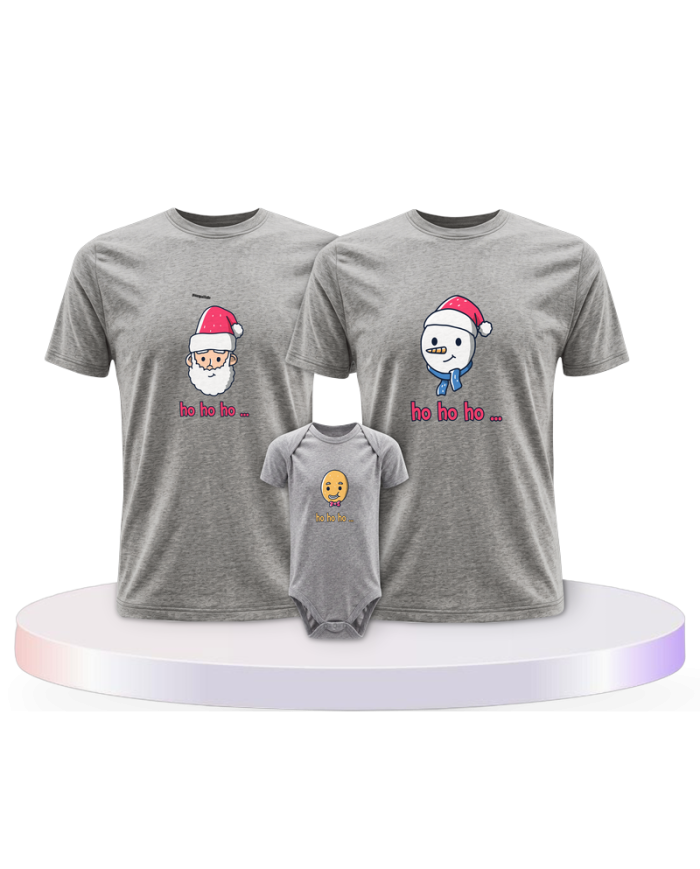 Familienlook T-Shirts mit Ho Ho... Weihnachtsshirts + | Paarpulli