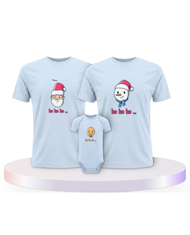 Familienlook T-Shirts mit Ho Ho... Weihnachtsshirts + | Paarpulli