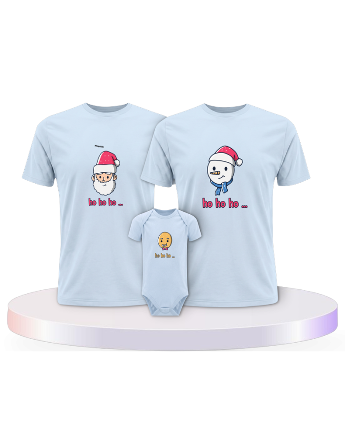 Familienlook T-Shirts mit Ho Ho... Weihnachtsshirts + | Paarpulli
