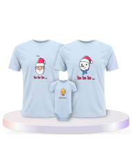 Familienlook T-Shirts mit Ho Ho... Weihnachtsshirts + | Paarpulli