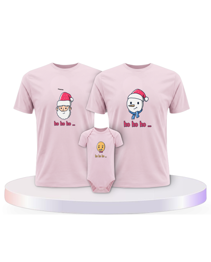 Familienlook T-Shirts mit Ho Ho... Weihnachtsshirts + | Paarpulli