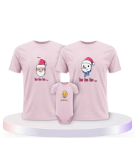 Familienlook T-Shirts mit Ho Ho... Weihnachtsshirts + | Paarpulli