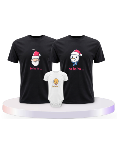 Familienlook T-Shirts mit Ho Ho... Weihnachtsshirts + | Paarpulli