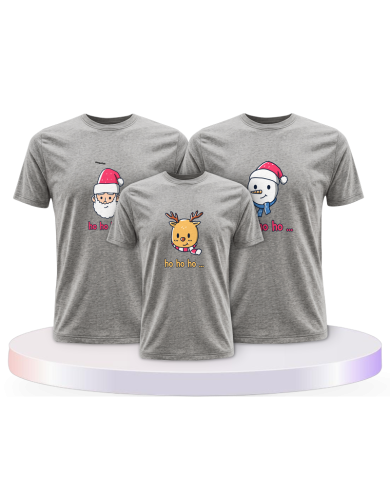 Familienlook T-Shirts mit Ho Ho... Weihnachtsshirts | Paarpulli