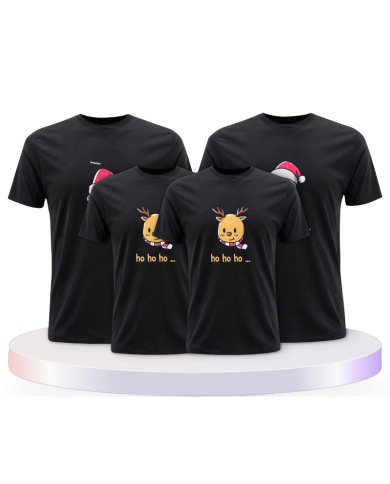 Familienlook T-Shirts mit Ho Ho... Weihnachtsshirts | Paarpulli