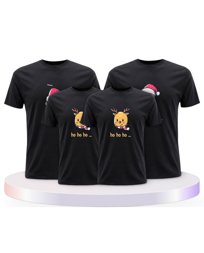 Familienlook T-Shirts mit Ho Ho... Weihnachtsshirts | Paarpulli