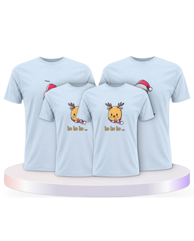 Familienlook T-Shirts mit Ho Ho... Weihnachtsshirts | Paarpulli
